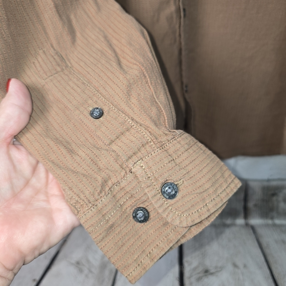 THE NORTH FACE MENS BUTTON DOWN SHIRT LONG SLEEVE DARK TAN LARGE - Picture 7 of 8